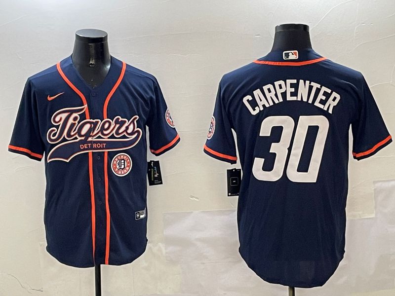 Men Detroit Tigers #30 Carpenter Blue Jointly Name 2025 Nike MLB Jersey style 5->detroit tigers->MLB Jersey